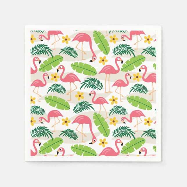 Guardanapo De Papel Flamingos no Paraíso Napkins (Frente)