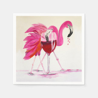 Guardanapo De Papel Flamingos No Vinho