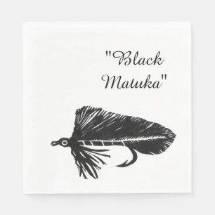 Guardanapo De Papel Flâmula preta de Matuka, pesca com mosca, mosca