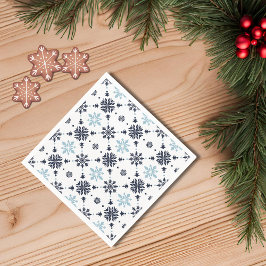 Guardanapo De Papel Floco de neve azul claro e branco