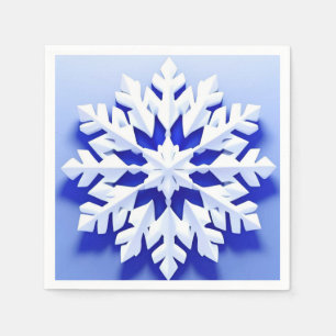 Guardanapo De Papel Floco de Neve Azul Detalhado