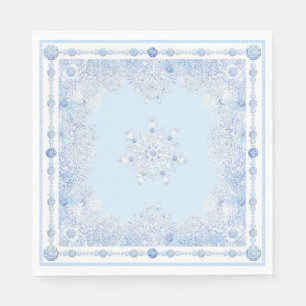 Guardanapo De Papel Floco de neve azul-gelo