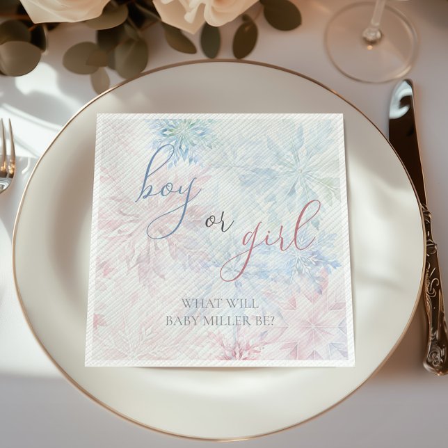 Guardanapo De Papel Floco de neve azul-rosa-rosa-menino ou menina (Criador carregado)