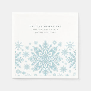 Guardanapo De Papel Floco de neve branco azul do aniversário de 30 ano