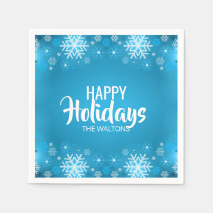 Guardanapo De Papel Floco de neve branco azul personalizado boas