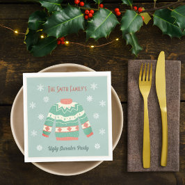 Guardanapo De Papel Floco de Neve da Festa de Suéter de Natal Verde