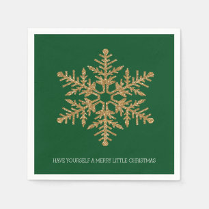 Guardanapo De Papel Floco de neve Dourado verde