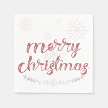 Floco de neve e ramos Feriado Napkins