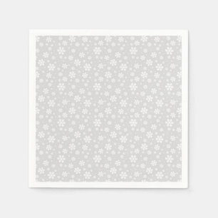 Guardanapo De Papel Flocos Brancos de Neve no Padrão de Inverno Pratea