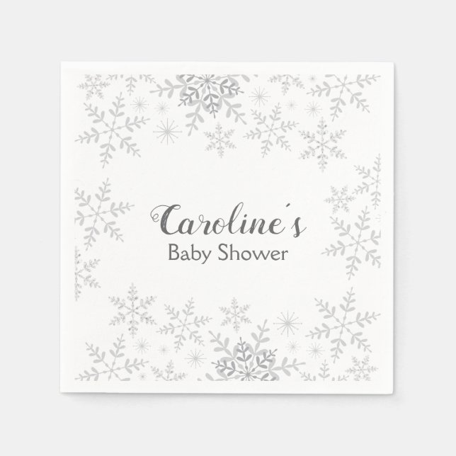Guardanapo De Papel Flocos de neve Cinzas de inverno Chás de fraldas d (Frente)