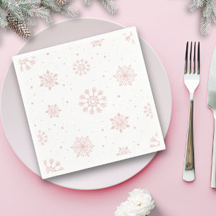 Guardanapo De Papel Flocos de neve cor-de-rosa É frio fora do Chá de f