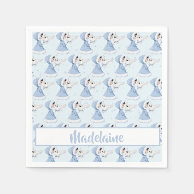 Guardanapo De Papel Flocos de neve da Princesa de Natal (Frente)