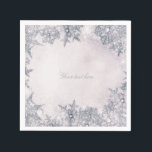 Guardanapo De Papel Flocos de Neve de Inverno Azul Branco Elegante<br><div class="desc">Flocos de Neve de Inverno Azul Branco Elegante Guardanapos. Personalize com qualquer texto. Itens correspondentes disponíveis.</div>