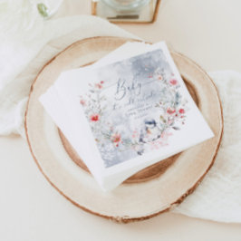 Guardanapo De Papel Flocos de neve de inverno Bebê frio lá fora