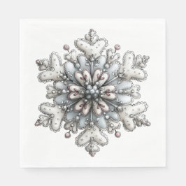 Guardanapo De Papel FLocos DE NEVE DE INVERNO DE FÉRIAS BRANCOS E PRAT