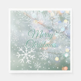 Guardanapo De Papel Flocos de neve de Natal Verde