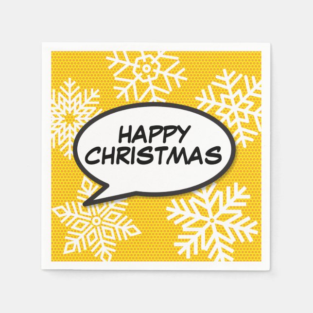 Guardanapo De Papel Flocos de neve Diversão de bolhas Diversão Retro C (Frente)