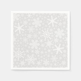 Guardanapo De Papel Flocos de neve em prata | Holiday Napkins