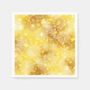 Guardanapo De Papel Flocos de neve no ouro