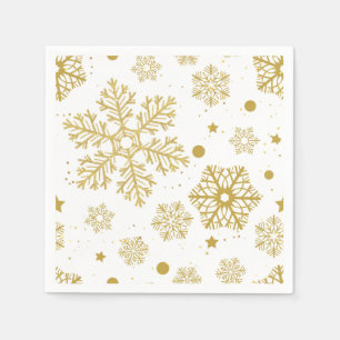 Guardanapo De Papel Flocos de neve ouro