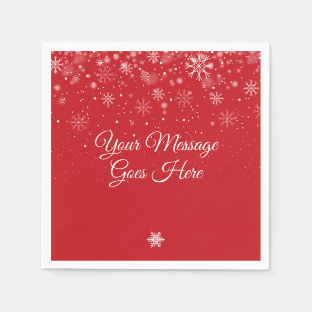 Guardanapo De Papel Flocos de neve personalizados Feliz Natal (Frente)