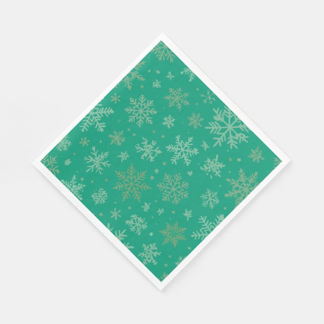 Guardanapo De Papel Flocos de Neve Tiel e Dourados (Quina)