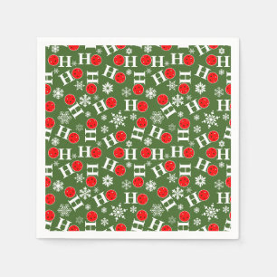 Guardanapo De Papel Flocos de neve vermelhos de Natal de Pickleball
