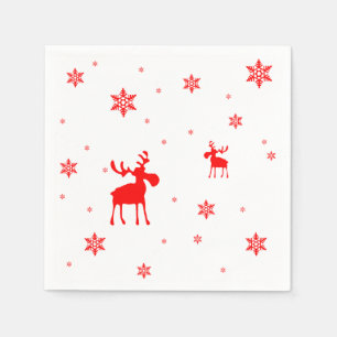Guardanapo De Papel Flocos de neve vermelhos simples modernos dos