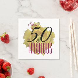 Guardanapo De Papel Flor amarelo de cacto 50 e aniversário fabuloso