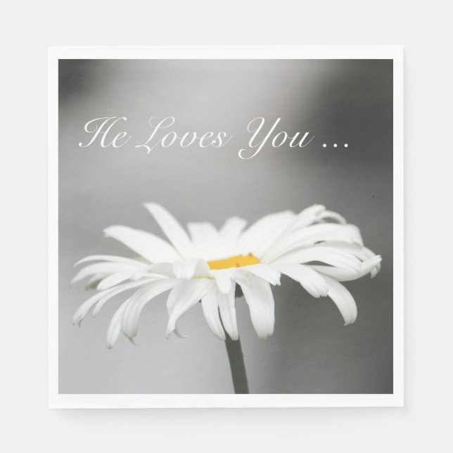 Guardanapo De Papel Flor Branca Simples (Frente)