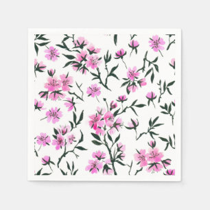 Guardanapo De Papel Flor branco de cereja em branco