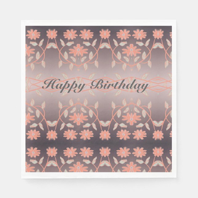 Guardanapo De Papel Flor Coral Padrão (Frente)