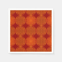 Flor da vida - padrão do selo - vermelho laranja