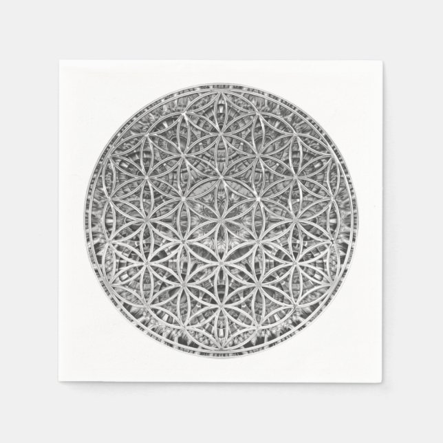 Guardanapo De Papel FLOR DA VIDA - Prata Medal (Frente)