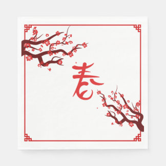 Guardanapo De Papel flor de ameixa, estilo chinês em primavera