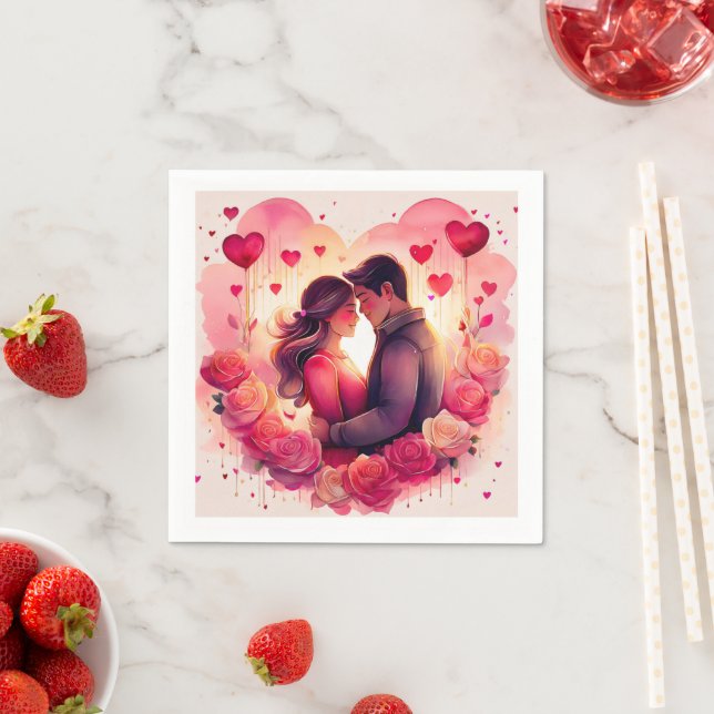 Guardanapo De Papel Flor de Amor Romântico (Insitu)