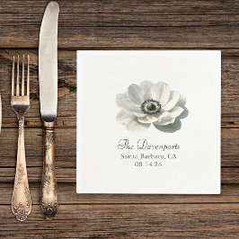 Guardanapo De Papel Flor de Anêmona de Casmurro Coquetel de Casamento