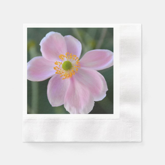 Guardanapo De Papel Flor de anêmona rosa japonesa (Frente)