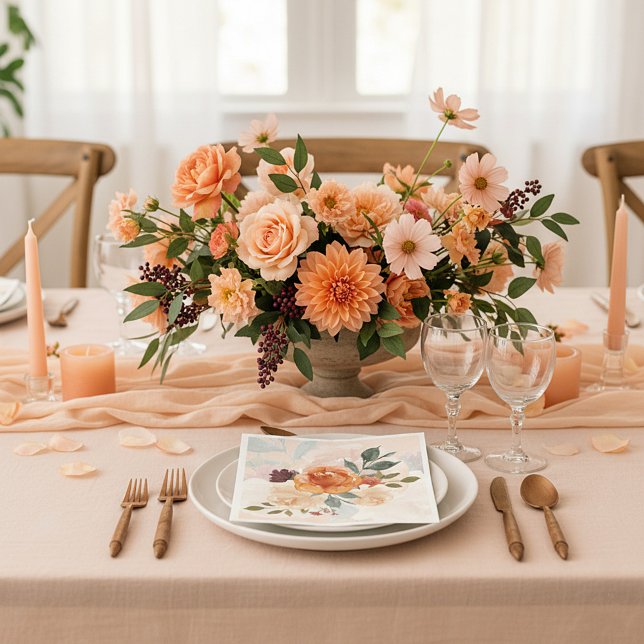 Guardanapo De Papel Flor de aquarela de queda (Criador carregado)