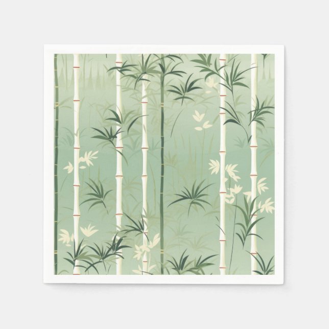 Guardanapo De Papel Flor de Bambu Sereno Asiático (2) (Frente)