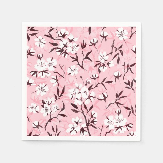 Guardanapo De Papel Flor de cereja branca (Frente)