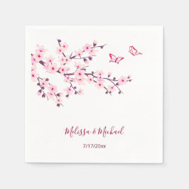 Guardanapo De Papel Flor de Cerejeira Seu Nome Casamento