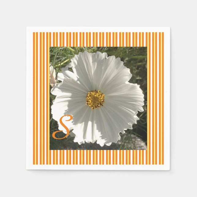Guardanapo De Papel Flor de Cosmos Branco (Frente)
