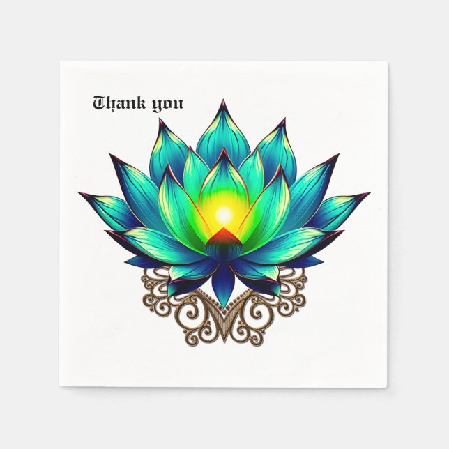 Guardanapo De Papel Flor de Elegância, Lotus Místico. (Frente)