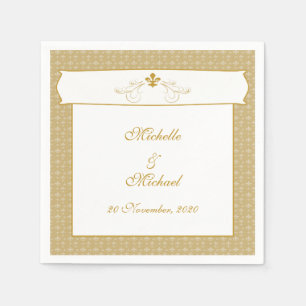 Guardanapo De Papel Flor de lis elegante personalizada do rico do ouro