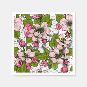 Guardanapo De Papel Flor de maçã em branco