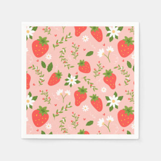 Guardanapo De Papel Flor de Morango