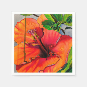 Guardanapo De Papel Flor de Neon Hibiscus Tropical