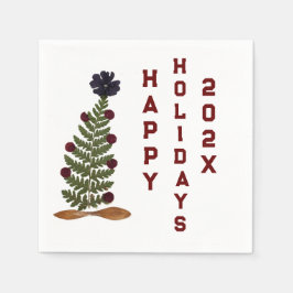 Guardanapo De Papel Flor de prensas secas, árvore de Natal