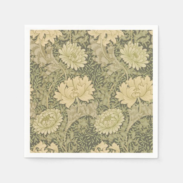 Guardanapo De Papel Flor de Salvia Crisântemo William Morris (Frente)